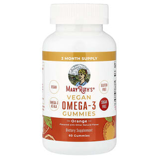 MaryRuth's, Vegan Omega-3 Gummies, Orange, 60 Gummies