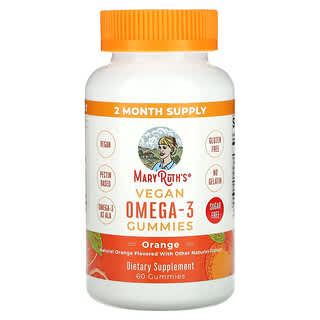 MaryRuth's, Gomitas veganas con omega-3, Naranja natural, 60 gomitas