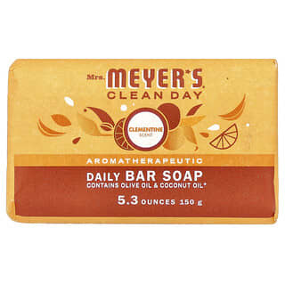 Mrs. Meyers Clean Day, Daily Bar Soap, Clementine, 5.3 oz (150 g)