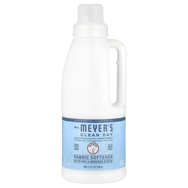Mrs. Meyers Clean Day, 織物柔順劑，雨水味，32 液量盎司（946 毫升）