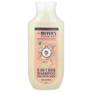 Mrs. Meyers Clean Day, 3-In-1 Dog Shampoo, White Peach, 14 fl oz (414 ml)