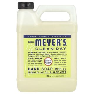 Mrs. Meyers Clean Day, Liquid Hand Soap Refill, Lemon Verbena Scent, 33 fl oz (975 ml)