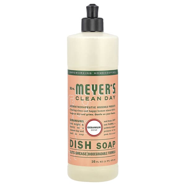 Mrs. Meyers Clean Day, 주방 세제, 제라늄, 473ml(16fl oz)