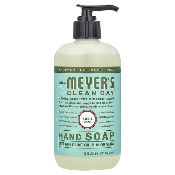 Mrs. Meyers Clean Day, El Sabunu, Fesleğen Kokulu, 12,5 fl oz (370 ml)