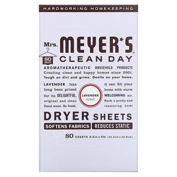 Mrs. Meyers Clean Day (ميسز. ميرز كلين داي)‏, أوراق تجفيف، برائحة اللافندر، 80 ورقة