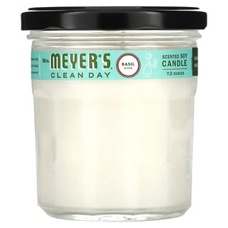 Mrs. Meyers Clean Day, 香薰大豆蠟燭，羅勒草香，7.2 盎司