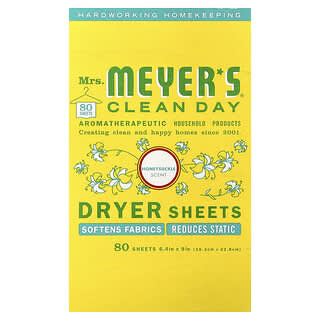 Mrs. Meyers Clean Day, Dryer Sheets, Honeysuckle , 80 Sheets