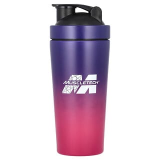 MuscleTech, Shaker, acier inoxydable, violet/rose, 739 ml