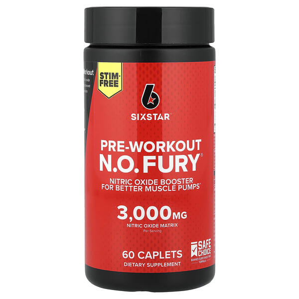 SIXSTAR, Preentrenamiento NO FURY, 60 comprimidos oblongos