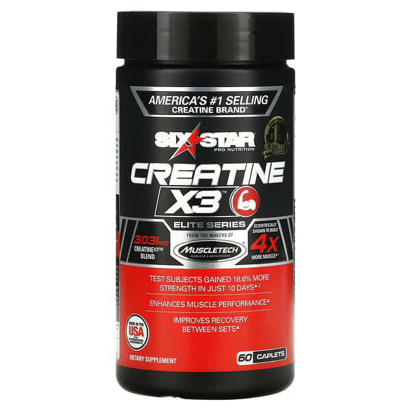 Six Star‏, Elite Series, Creatine X3, 60 Caplets