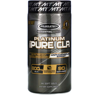 Muscletech, Serie Essential, Platino CLA 100% puro, 800 mg, 90 cápsulas de gel blando