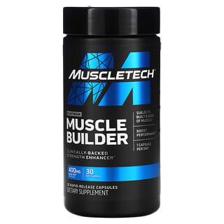 Muscletech, แพลตินัม Muscle Builder บรรจุแคปซูลแบบออกฤทธิ์เร็ว 30 แคปซูล