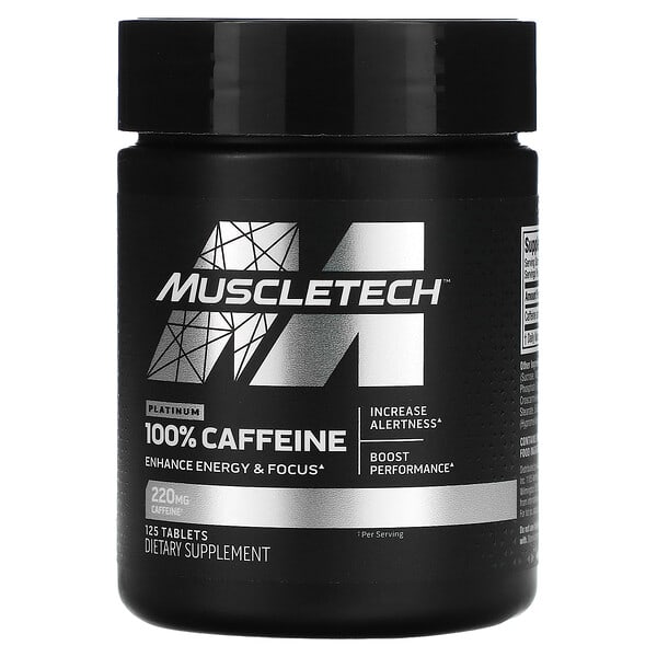 MuscleTech, Platinum 100% Caffeine, 220 mg, 125 Tablets