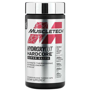 MuscleTech, Hydroxycut Hardcore（ハイドロキシカットハードコア）、スーパーエリート、速放性サーモカプセル120粒