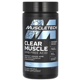 MuscleTech, Clear Muscle, Ácido libre de HMB, 84 cápsulas blandas con contenido líquido
