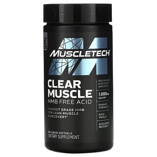 MuscleTech, Clear Muscle, HMB sous forme d'acide libre, 84 capsules à enveloppe molle liquides