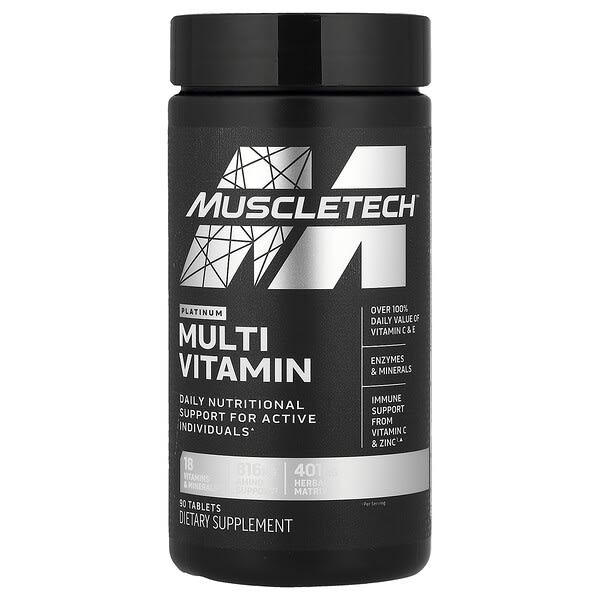 MuscleTech, Platinum Multivitamin, мультивітаміни, 90 таблеток