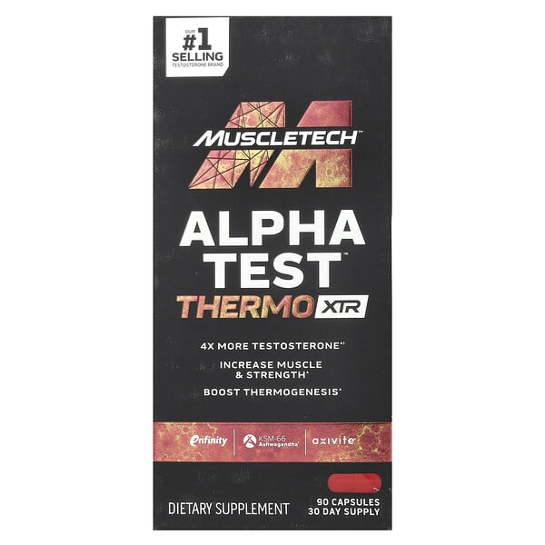 MuscleTech, AlphaTest™ Thermo XTR，90 粒膠囊