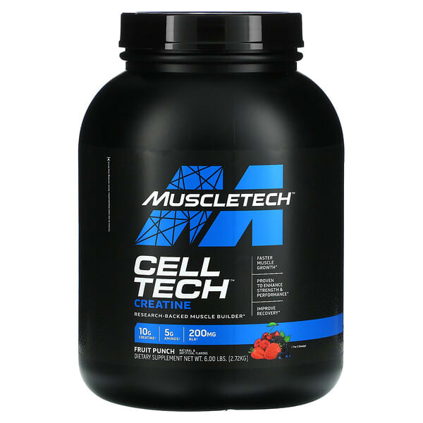 Muscletech, パフォーマンスシリーズ、CELL-TECH（セルテック）、強力クレアチン成分、フルーツパンチ、2.72kg（6.00ポンド）