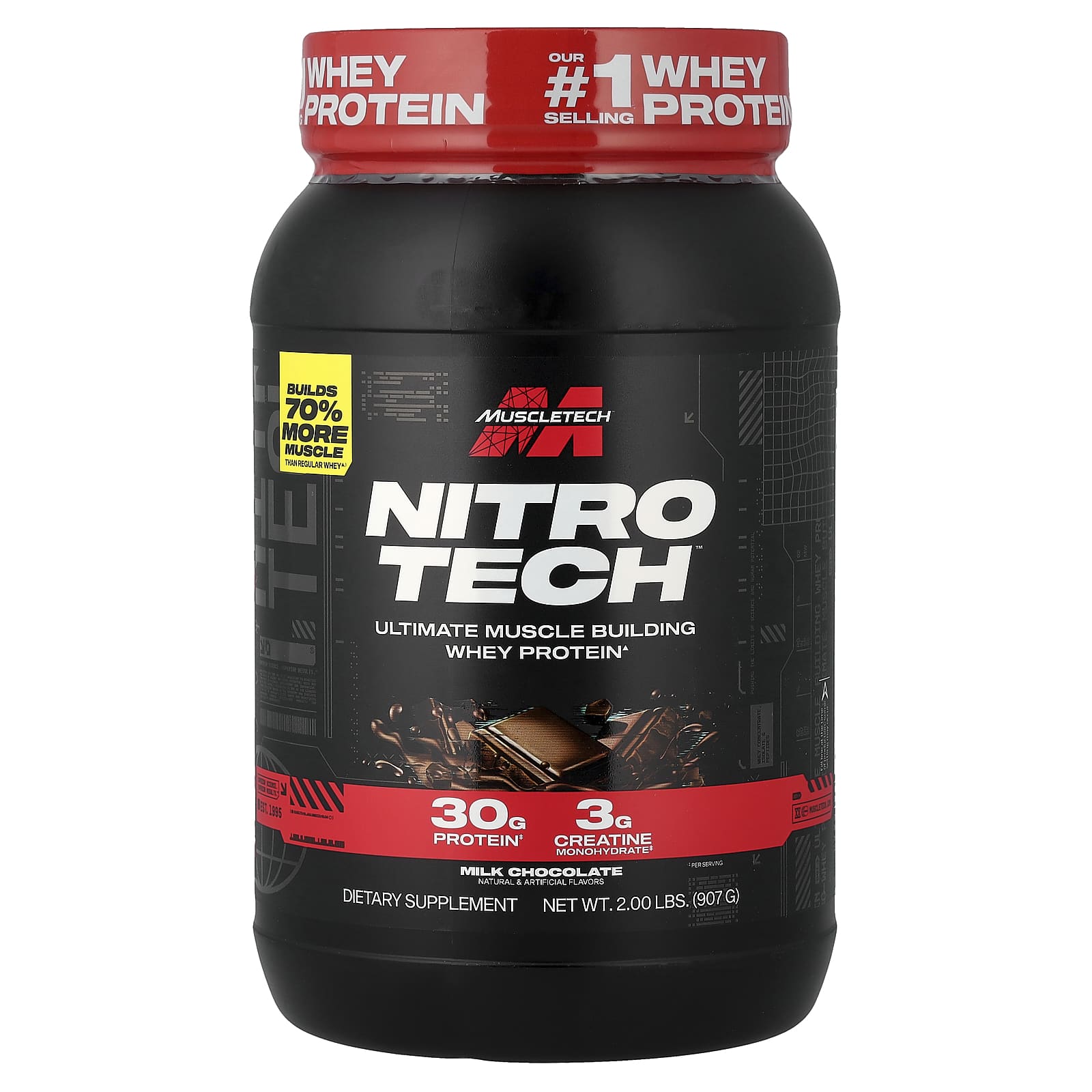 ニトロテックのプロテイン Nitro-Tech™（ニトロテック）ホエイプロテイン、ミルクチョコレート