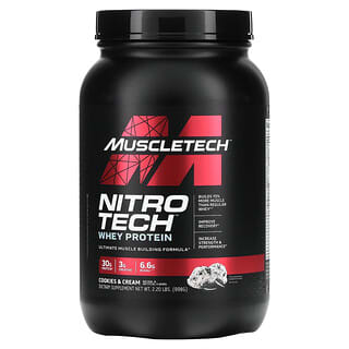 Muscletech, Nitro Tech, Whey Isolate + Lean Muscle Builder, Cookies and Cream, 2.00 lbs (907 g)