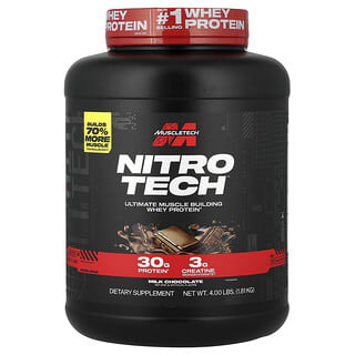 MuscleTech, Nitro-Tech®, Proteína de suero de leche, Chocolate con leche, 1,81 kg (4 lb)