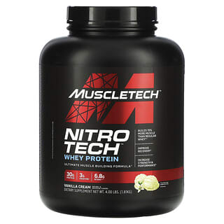 MuscleTech, Nitro Tech, Whey Protein, Vanilla Cream, 4 lbs (1.81 kg)