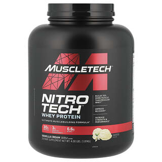 MuscleTech, Proteína Whey Nitro-Tech™, Creme de Baunilha, 1,81 kg (4 lb)