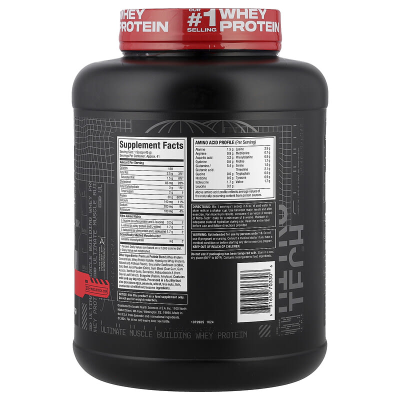 Muscletech ニトロテック ホエイ+アイソレート 2個セット パフォーマンスシリーズ、Nitro-Tech（ニトロテック）、ホエイペプチド