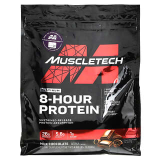 MuscleTech, Platinum 8-Hour Protein, смесь для приготовления протеинового коктейля, молочный шоколад, 2,09 кг (4,6 фунта)