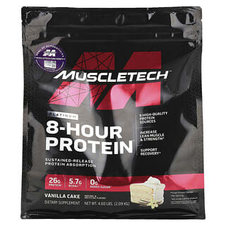 MuscleTech, Platinum 8-Hour Protein™, Vanilla Cake, 4.58 lbs (2.08 kg)