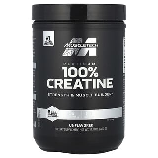 MuscleTech, Creatina al 100 %, Calidad platino, Sin sabor, 400 g (14,11 oz)