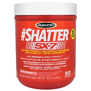 MuscleTech, SX-7 aplastante, Pre entrenamiento, Limonada rosada helada, 10,27 oz (291 g)