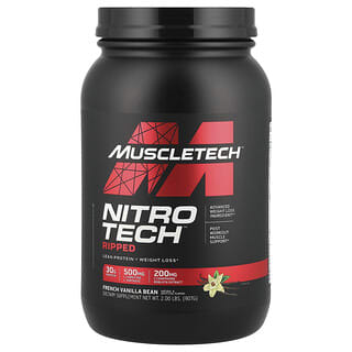 MuscleTech, Nitro-Tech™ Ripped, Lean Protein + Weight Loss, French Vanilla Bean, 2 lbs (907 g)