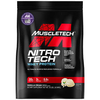 MuscleTech, Nitro Tech, сироватковий протеїн, ваніль, 4,54 кг (10 фунтів)
