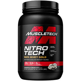 MuscleTech, Nitro Tech, 100% Whey Gold, Cookies and Cream, 2 lbs (907 g)
