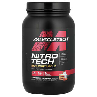 MuscleTech, Nitro Tech, 100 % Whey Gold, песочное печенье со вкусом клубники, 1,02 кг (2,24 фунта)