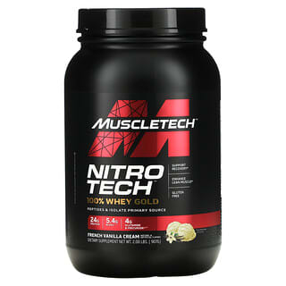 MuscleTech, Nitro Tech, 100% Whey Gold, French Vanilla Cream, 2 lbs (907 g)