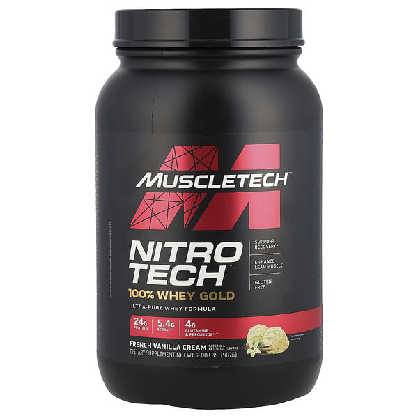 MuscleTech, Nitro-Tech™ 100% Whey Gold, French Vanilla Cream, 2 lbs (907 g)