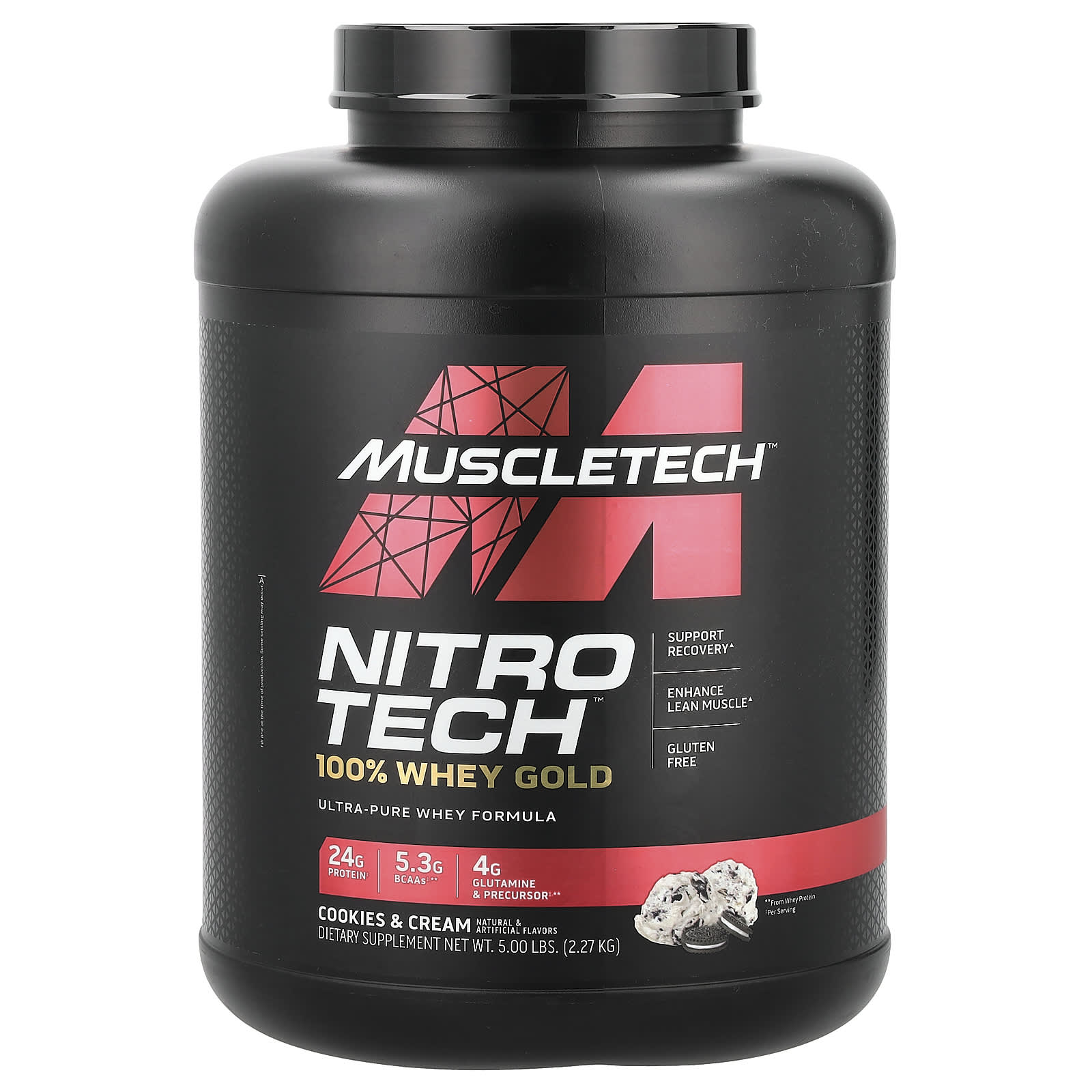 Nitro Tech（ニトロテック）、100％ホエイゴールド、クッキーアンドクリーム、2.27kg（5ポンド）