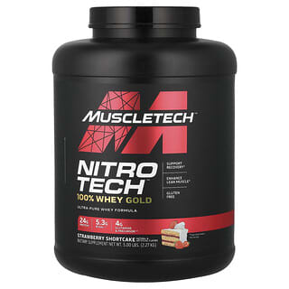 MuscleTech, Nitro-Tech® 100% Whey Gold, Strawberry Shortcake, 5.03 lbs (2.28 kg)