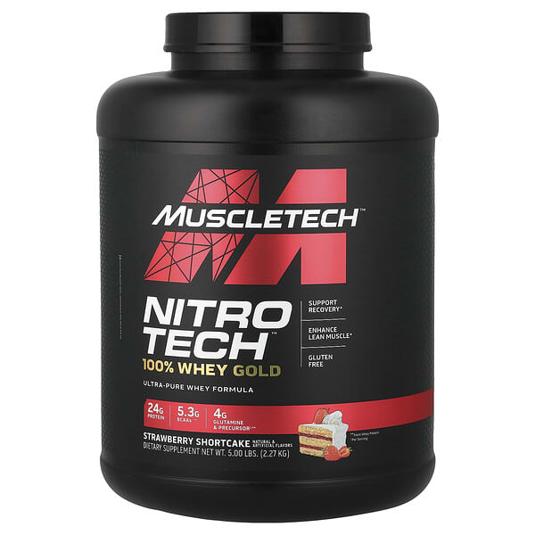 MuscleTech, Nitro-Tech，金級品牌乳清蛋白質粉，草莓鬆餅，5.03 磅（2.28 千克）