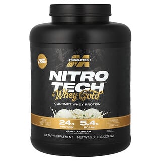 MuscleTech, Nitro-Tech ™ 100% Whey Gold, крем с французской ванилью, 2,27 кг (5 фунтов)