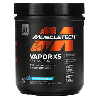 MuscleTech, VaporX5, Next Gen, Pre-Workout, Blue Razz Freeze, 266 g (9,40 oz.)