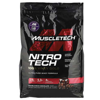 MuscleTech, Nitro-Tech™, 100% Whey Gold, Double Rich Chocolate, 8 lbs (3.63 kg)