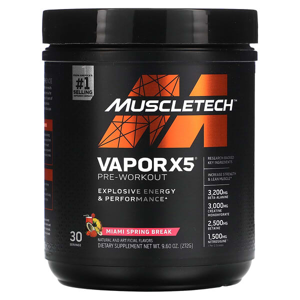 MuscleTech, VaporX5, Pre-Workout, Miami Spring Break, 9.6 oz (272 g)