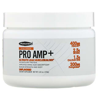 MuscleTech, 巔峰系列，Pro Amp +，無味，5.61 盎司（159 克）