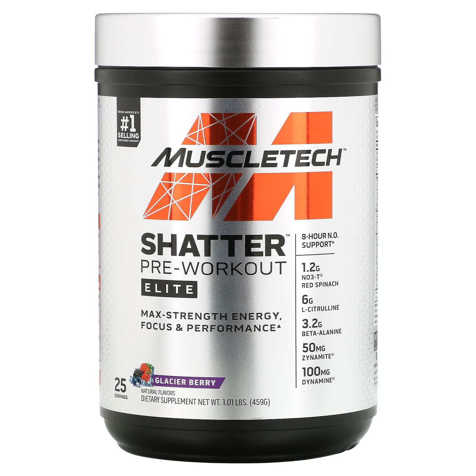 MuscleTech, MuscleTech, Shatter PreWorkout Elite, Glacier Berry, 1.01