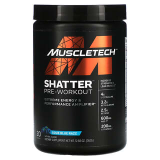 MuscleTech, Shatter, Pre-Workout, Sour Blue Razz, 12.82 oz (363 g)