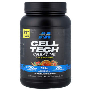 MuscleTech (머슬테크), Cell Tech 크레아틴, 트로피컬 시트러스 펀치, 1.36kg(3lb)